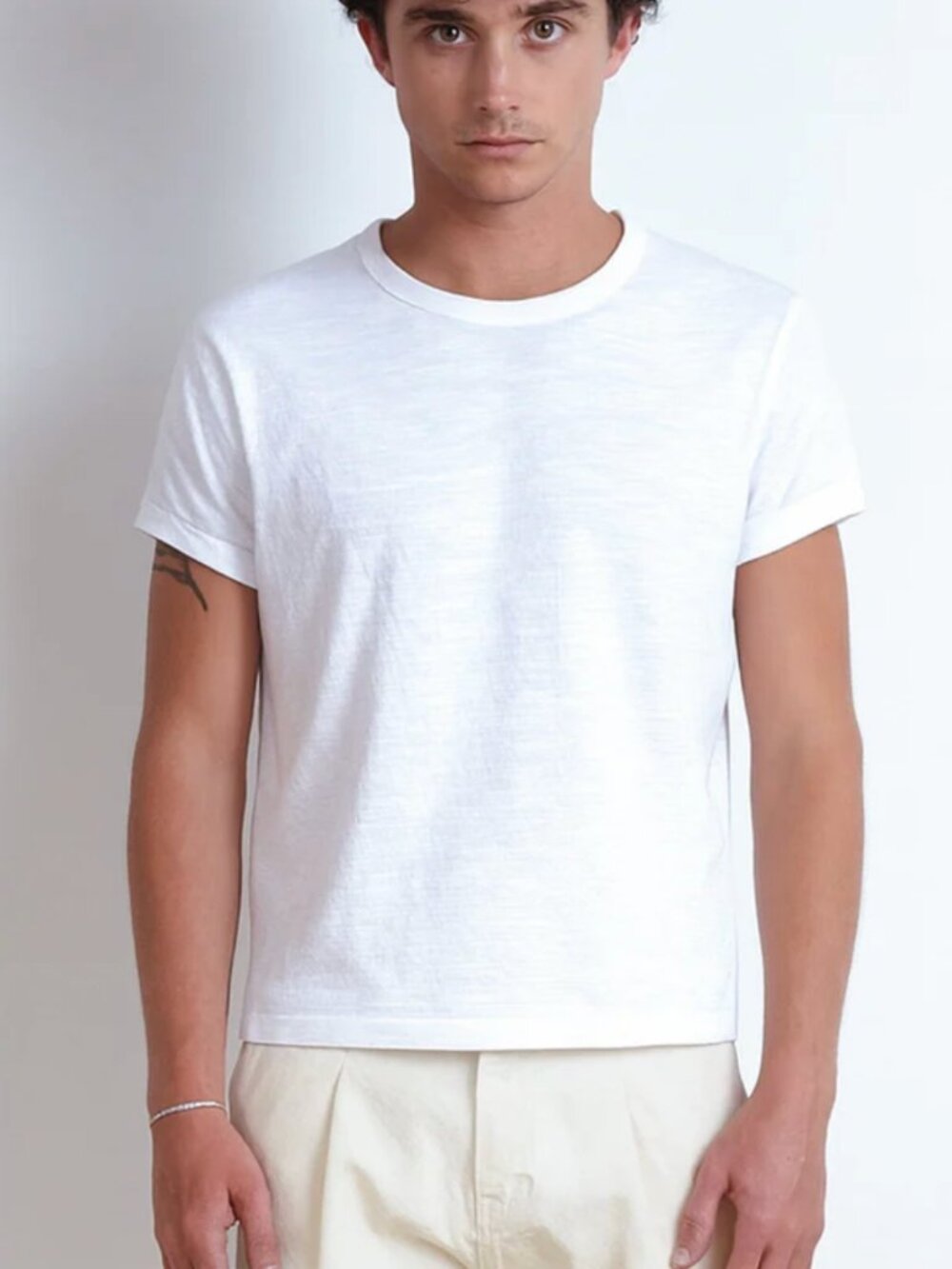 Pool House New York Tony Slub Baby Tee Size S White